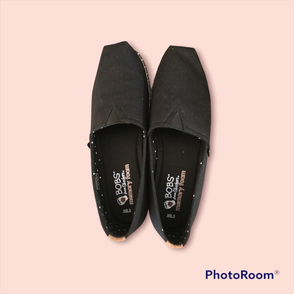 Bobs Skechers slip on black shoes womens 9.5 memory foam